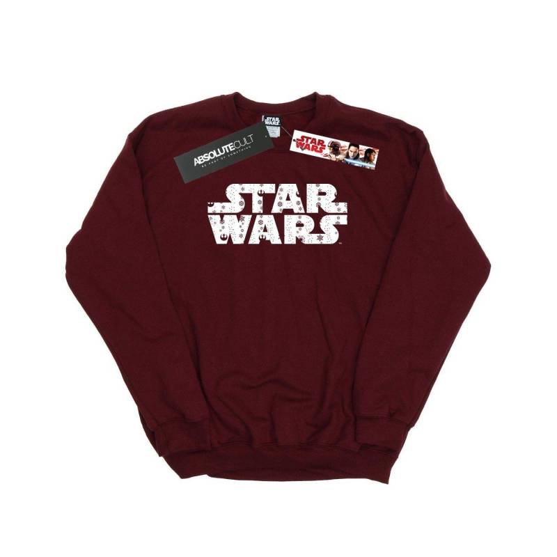 Christmas Logo Sweatshirt Damen Weinrot XL von STAR WARS