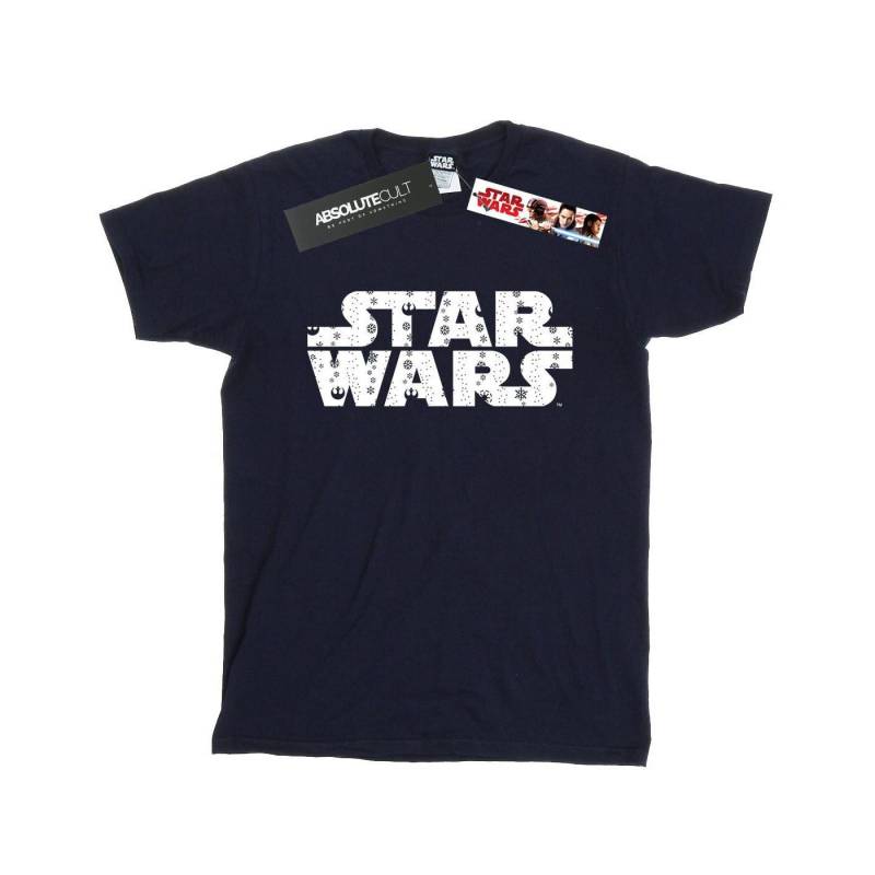 Christmas Logo Tshirt Damen Marine 3XL von STAR WARS