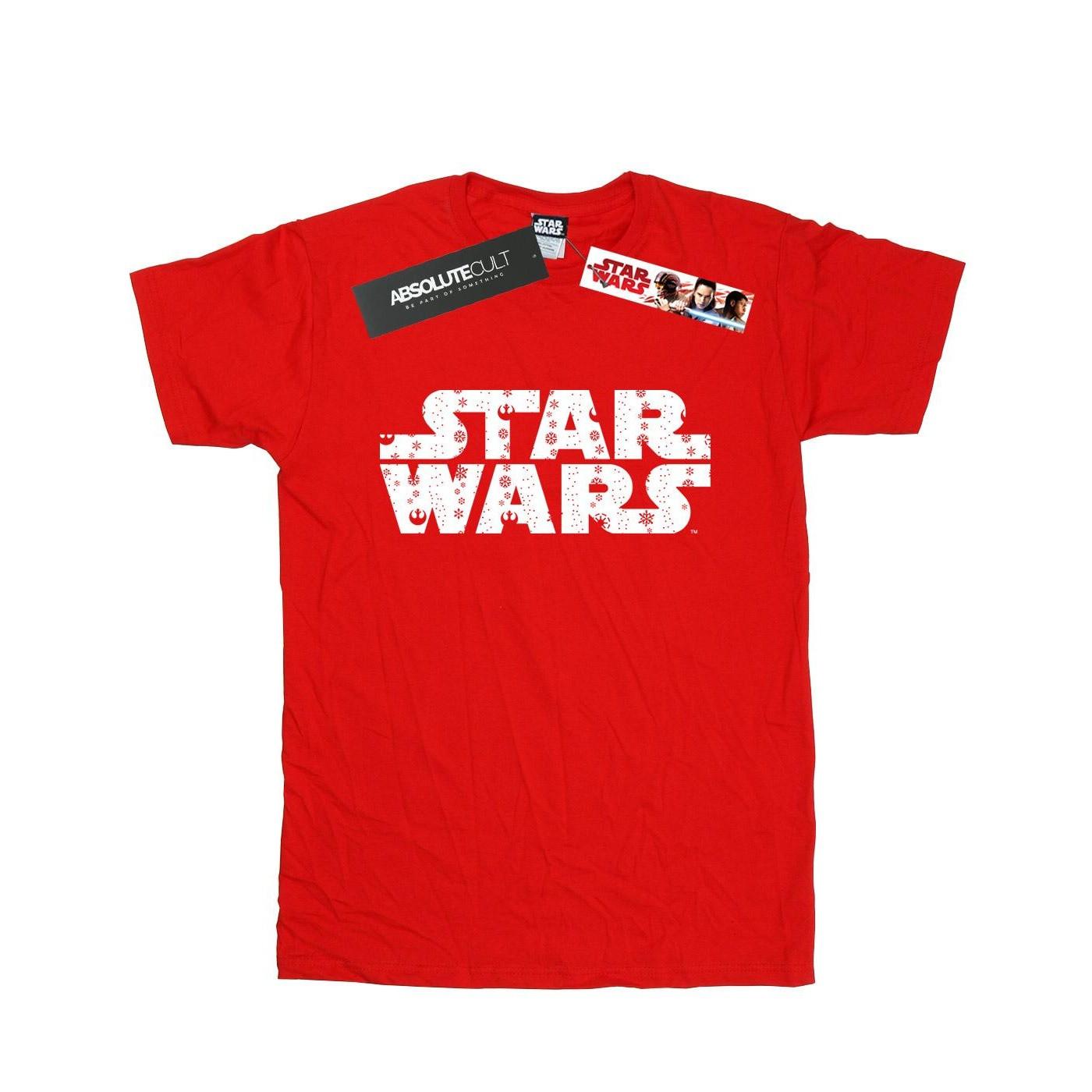 Christmas Logo Tshirt Damen Rot Bunt 3XL von STAR WARS