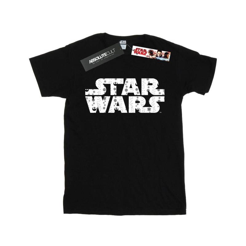 Christmas Logo Tshirt Damen Schwarz 3XL von STAR WARS