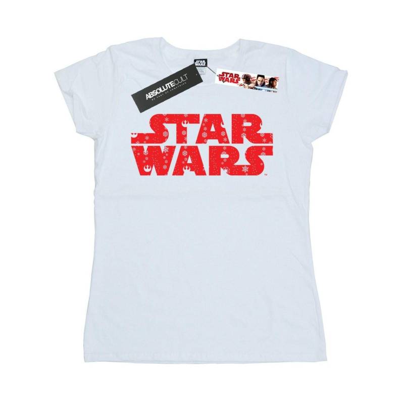 Christmas Logo Tshirt Damen Weiss XXL von STAR WARS