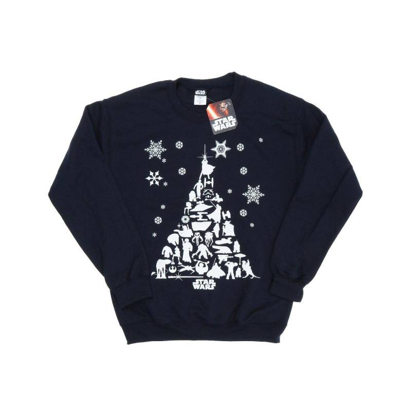 Christmas Tree Sweatshirt Damen Marine L von STAR WARS