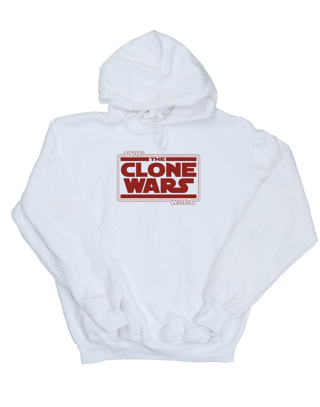 Clone Wars Logo Kapuzenpullover Herren Weiss M von STAR WARS