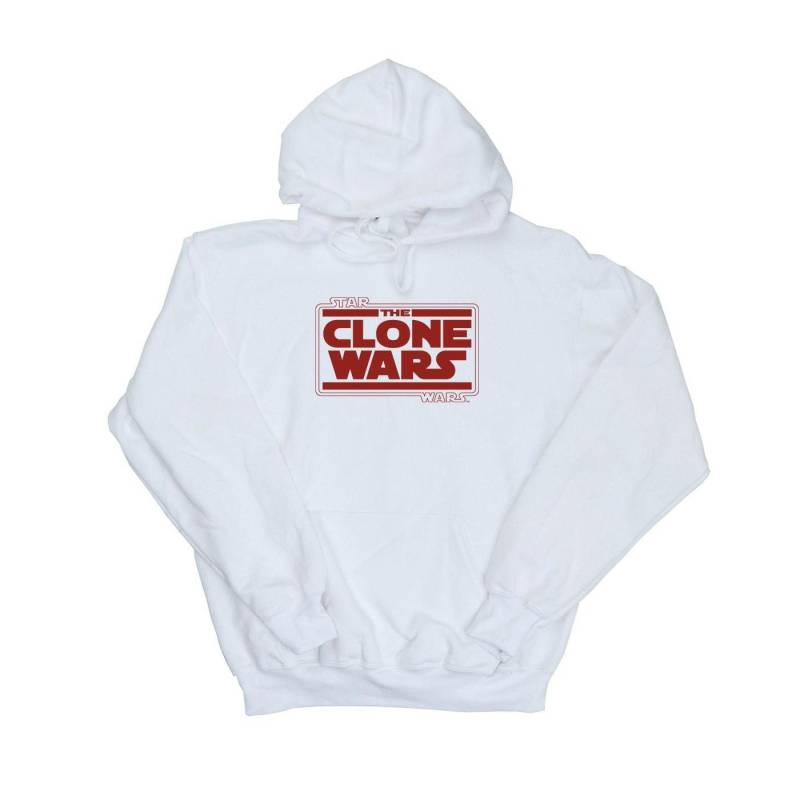 Clone Wars Logo Kapuzenpullover Herren Weiss M von STAR WARS