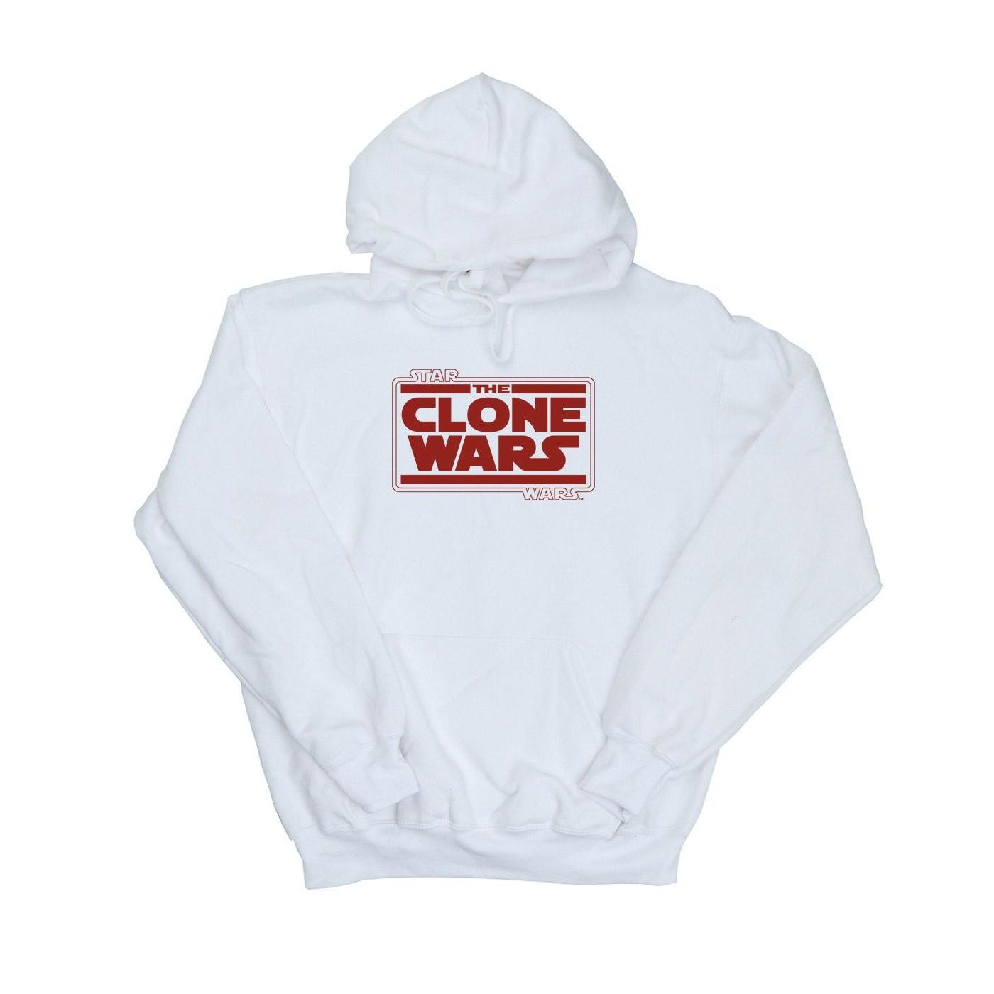 Clone Wars Logo Kapuzenpullover Herren Weiss XXL von STAR WARS