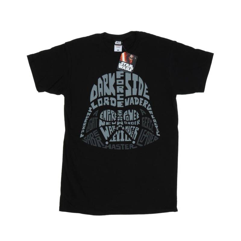 Darth Vader Text Head Tshirt Herren Schwarz S von STAR WARS