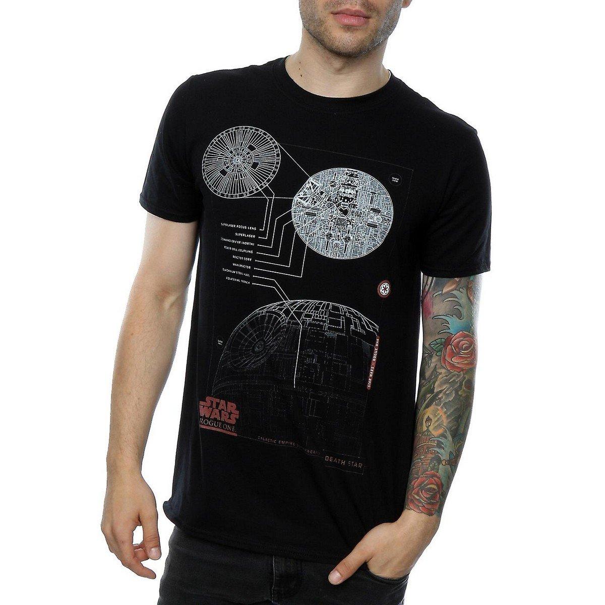 STAR WARS - Death Star Plans TShirt, für Herren, Schwarz, Größe M von STAR WARS