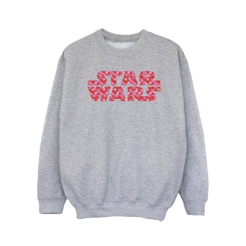 Heart Logo Sweatshirt Mädchen Grau 128 von STAR WARS