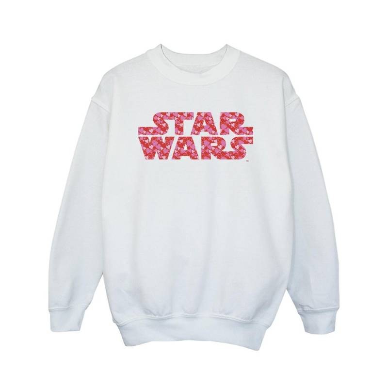 Heart Logo Sweatshirt Mädchen Weiss 116 von STAR WARS