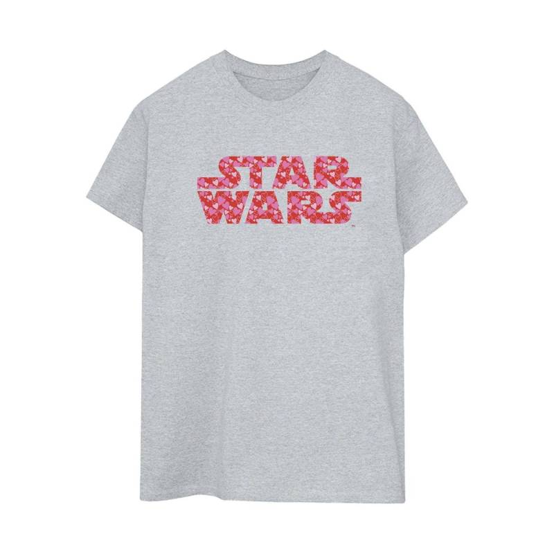 Heart Logo Tshirt Damen Grau 3XL von STAR WARS