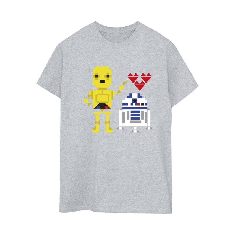 Heart Robot Tshirt Damen Grau 3XL von STAR WARS