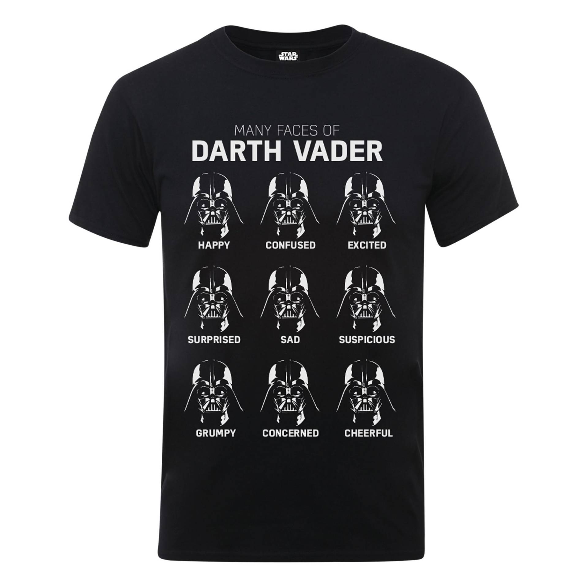 Many Faces Of Darth Vader Tshirt Herren Schwarz S von STAR WARS