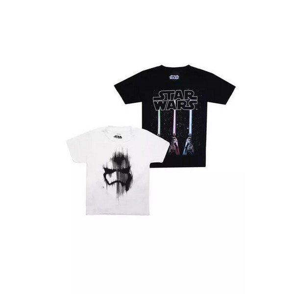 Tshirt (2erpack) Jungen Schwarz 128 von STAR WARS