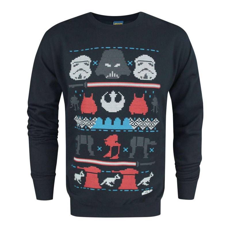 Weihnachtspullover Mit Darksidenorwegermuster Herren Marine S von STAR WARS