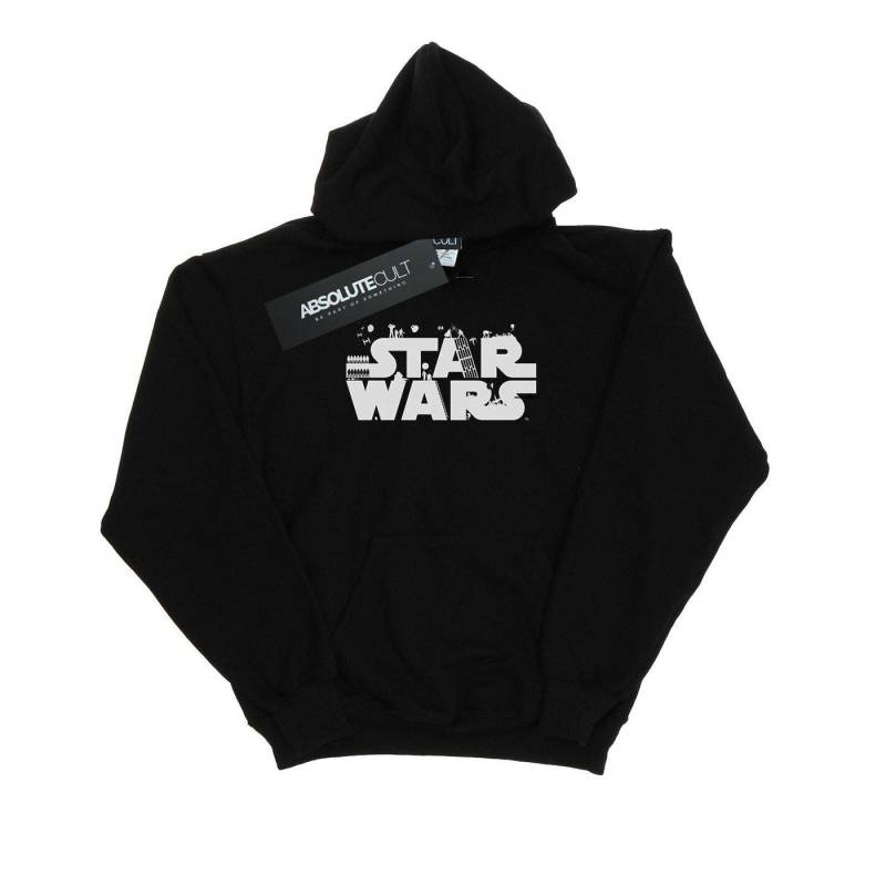 Minimalist Logo Kapuzenpullover Damen Schwarz S von STAR WARS