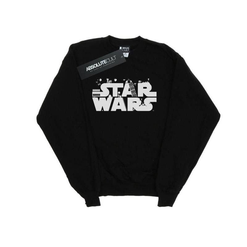 Minimalist Logo Sweatshirt Damen Schwarz L von STAR WARS