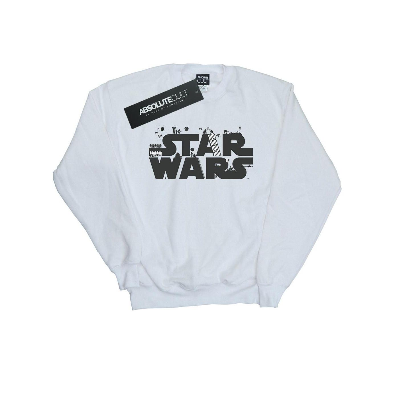 Minimalist Logo Sweatshirt Damen Weiss S von STAR WARS