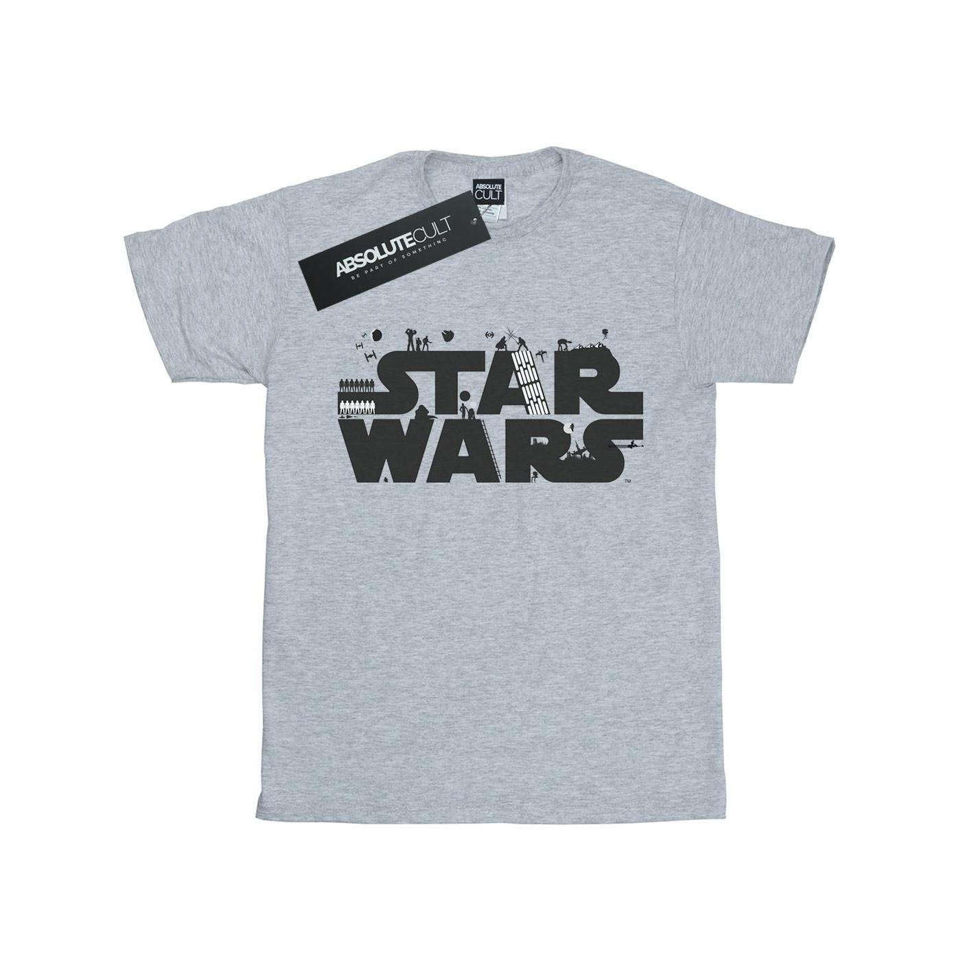 Minimalist Logo Tshirt Damen Grau 3XL von STAR WARS