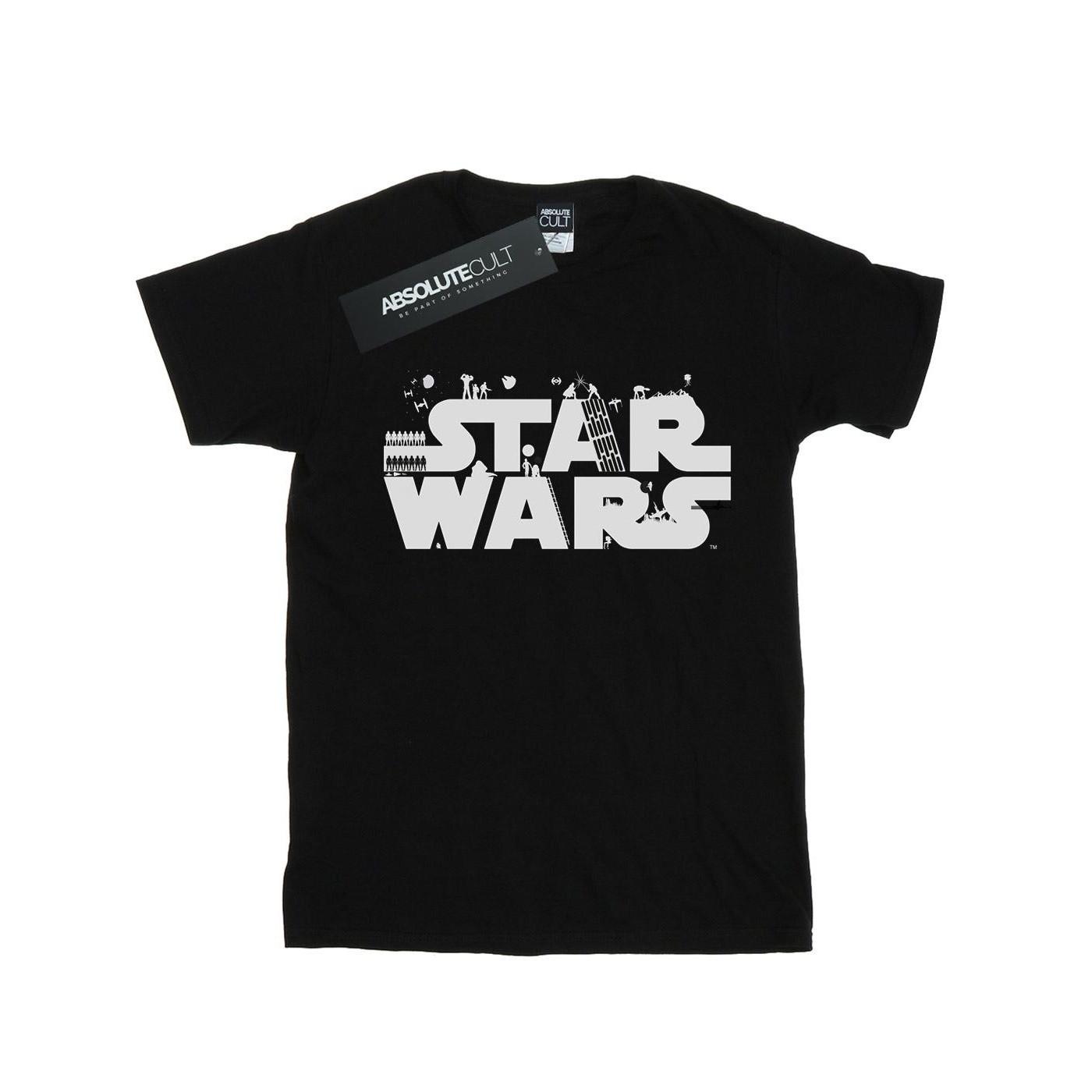 Minimalist Logo Tshirt Damen Schwarz 3XL von STAR WARS