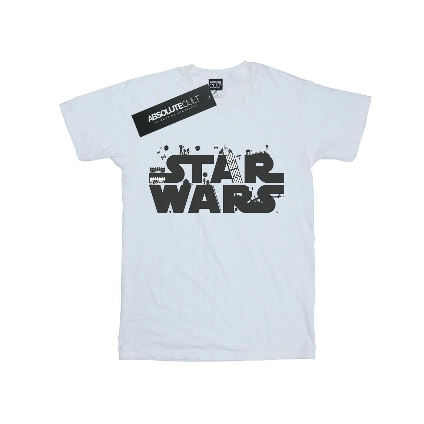 Minimalist Logo Tshirt Herren Weiss 3XL von STAR WARS