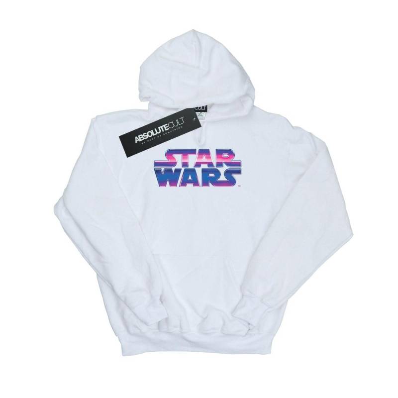 Neon Logo Kapuzenpullover Herren Weiss M von STAR WARS