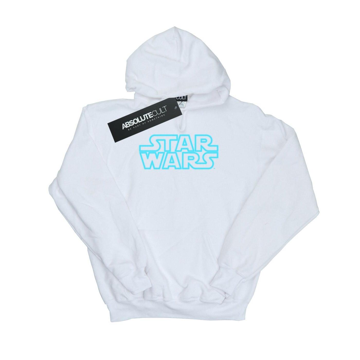 Neon Sign Logo Kapuzenpullover Herren Weiss 3XL von STAR WARS