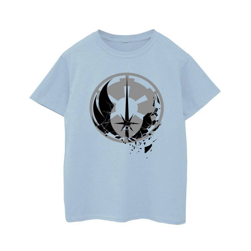 Obiwan Kenobi Fractured Logos Tshirt Jungen Blau 152-158 von STAR WARS