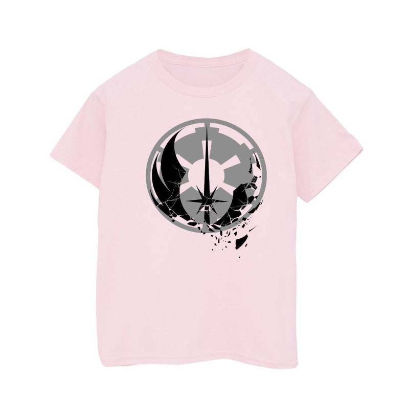 Obiwan Kenobi Fractured Logos Tshirt Jungen Pink 104 von STAR WARS