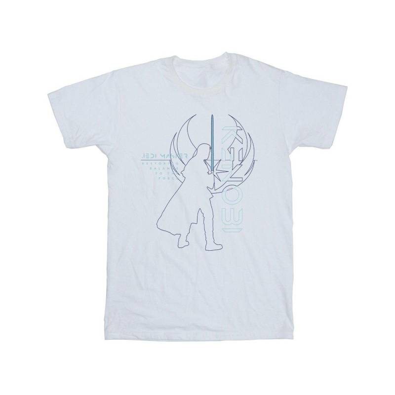 Obiwan Kenobi Jedi Master Balance Tshirt Jungen Weiss 152-158 von STAR WARS