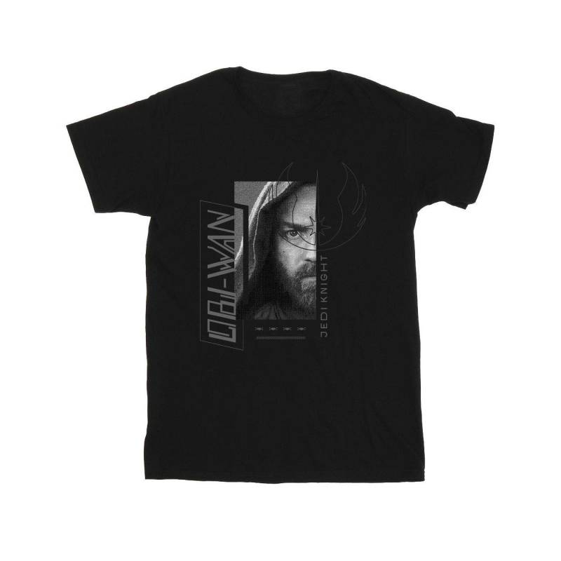 Obiwan Kenobi Jedi Scifi Collage Tshirt Mädchen Schwarz 104 von STAR WARS