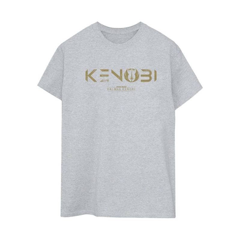 Obiwan Kenobi Logo Tshirt Damen Grau 3XL von STAR WARS