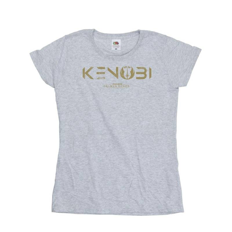 Obiwan Kenobi Logo Tshirt Damen Grau XL von STAR WARS