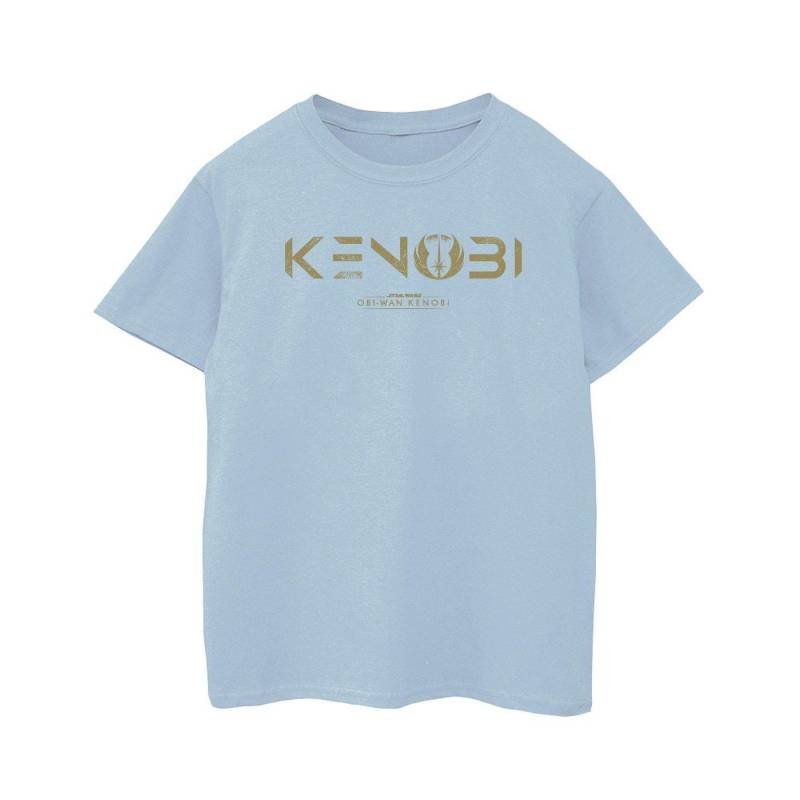 Obiwan Kenobi Logo Tshirt Jungen Blau 104 von STAR WARS