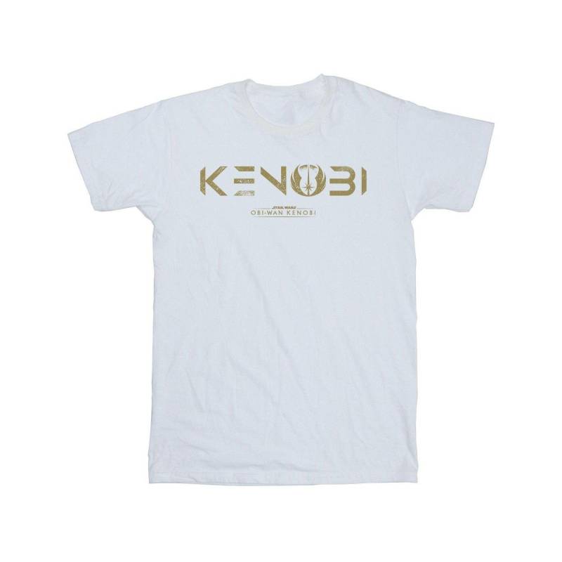 Obiwan Kenobi Logo Tshirt Jungen Weiss 104 von STAR WARS