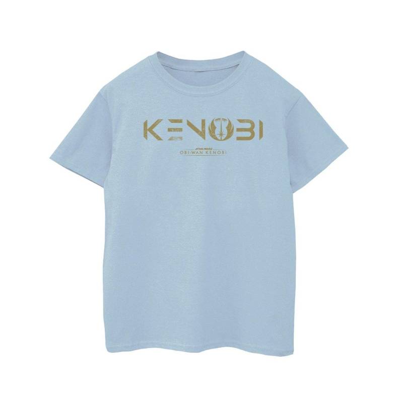 Obiwan Kenobi Logo Tshirt Mädchen Blau 104 von STAR WARS