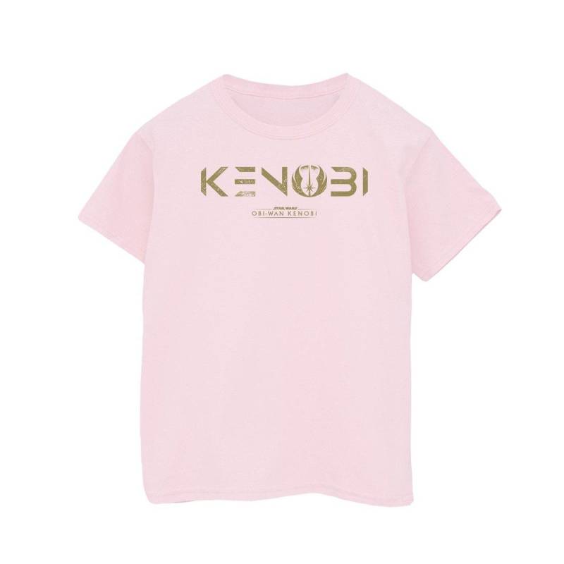 Obiwan Kenobi Logo Tshirt Mädchen Pink 116 von STAR WARS