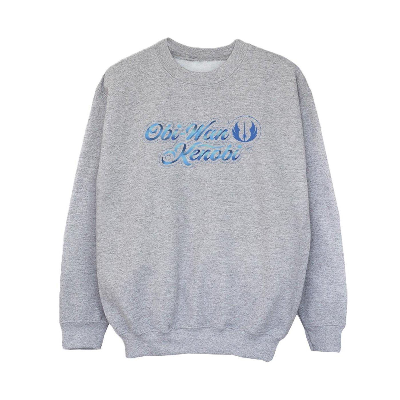 Obiwan Kenobi Ribbon Font Sweatshirt Jungen Grau 104 von STAR WARS