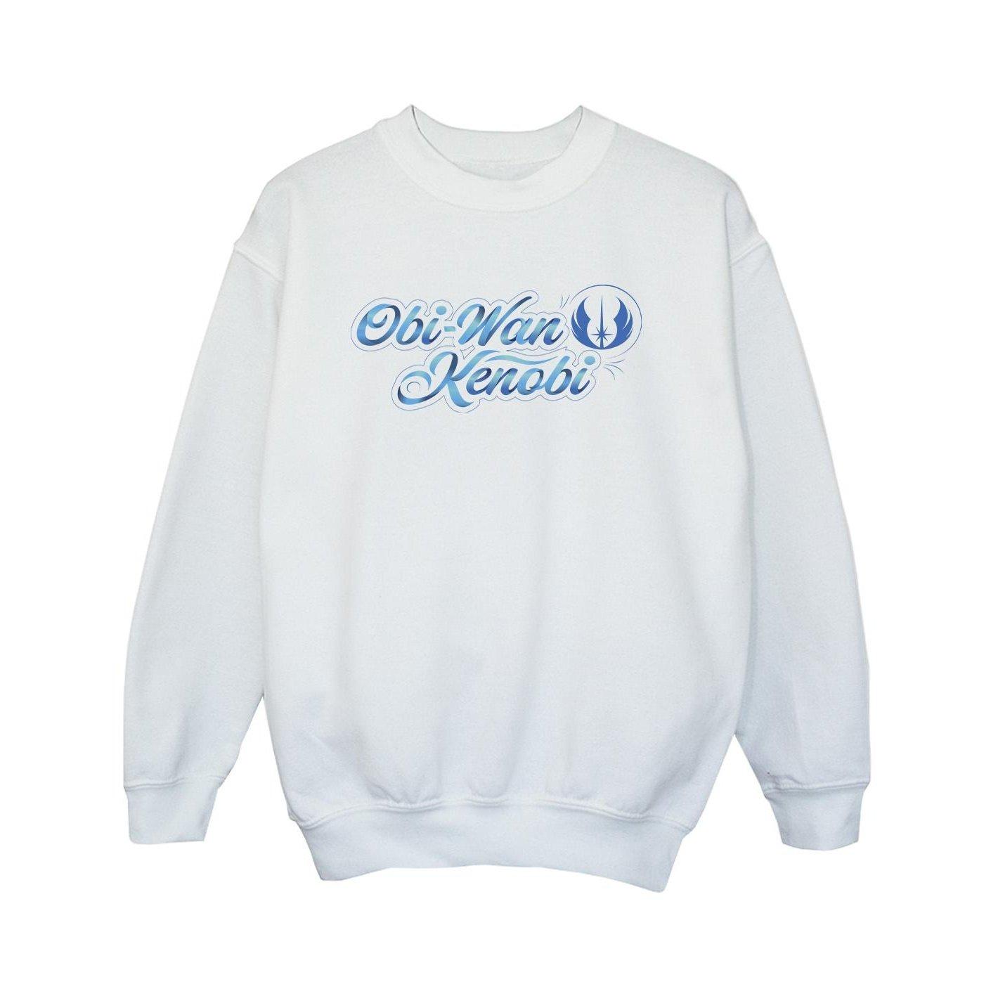 Obiwan Kenobi Ribbon Font Sweatshirt Jungen Weiss 104 von STAR WARS