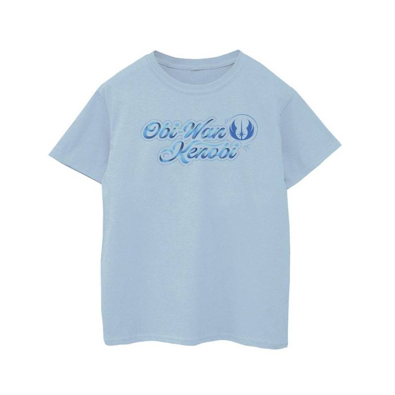 Obiwan Kenobi Ribbon Font Tshirt Mädchen Blau 140/146 von STAR WARS