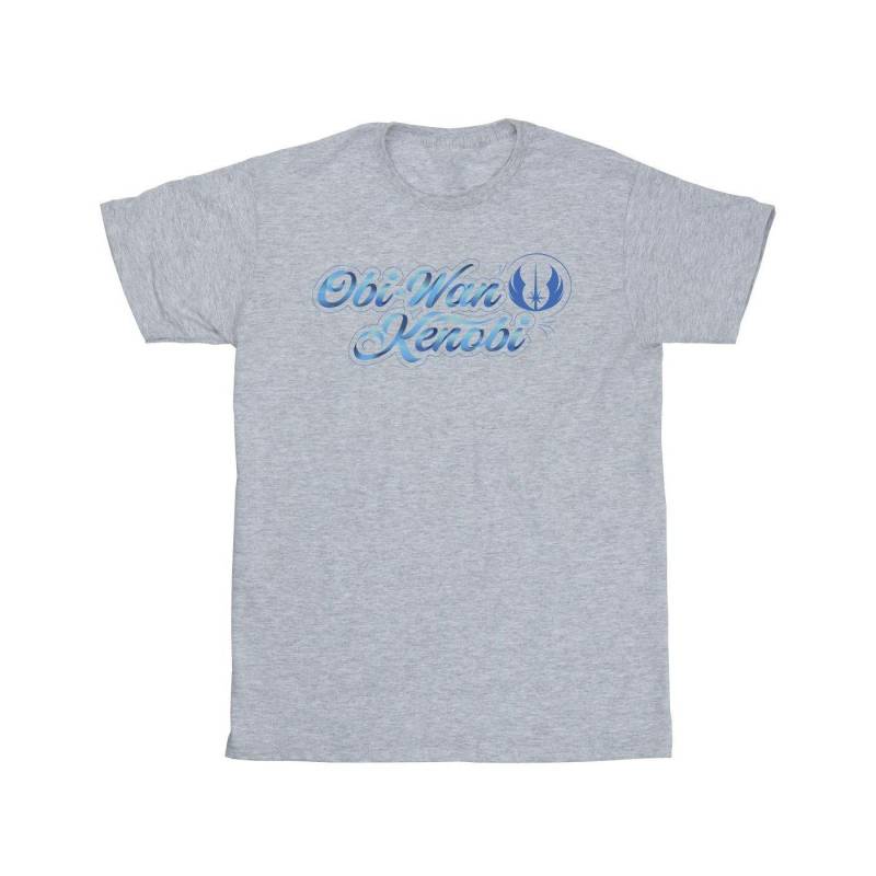 Obiwan Kenobi Ribbon Font Tshirt Mädchen Grau 104 von STAR WARS