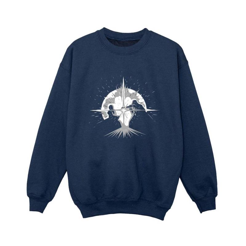 Obiwan Kenobi Saber Silhouette Fight Sweatshirt Jungen Marine 104 von STAR WARS