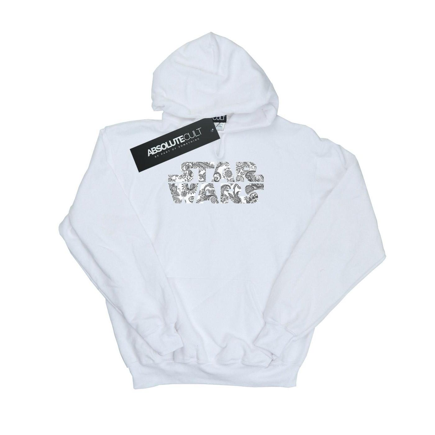 Ornamental Logo Kapuzenpullover Herren Weiss M von STAR WARS