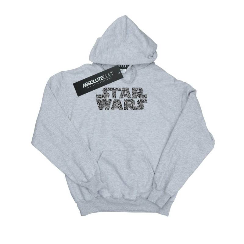 Paisley Logo Kapuzenpullover Herren Grau XL von STAR WARS