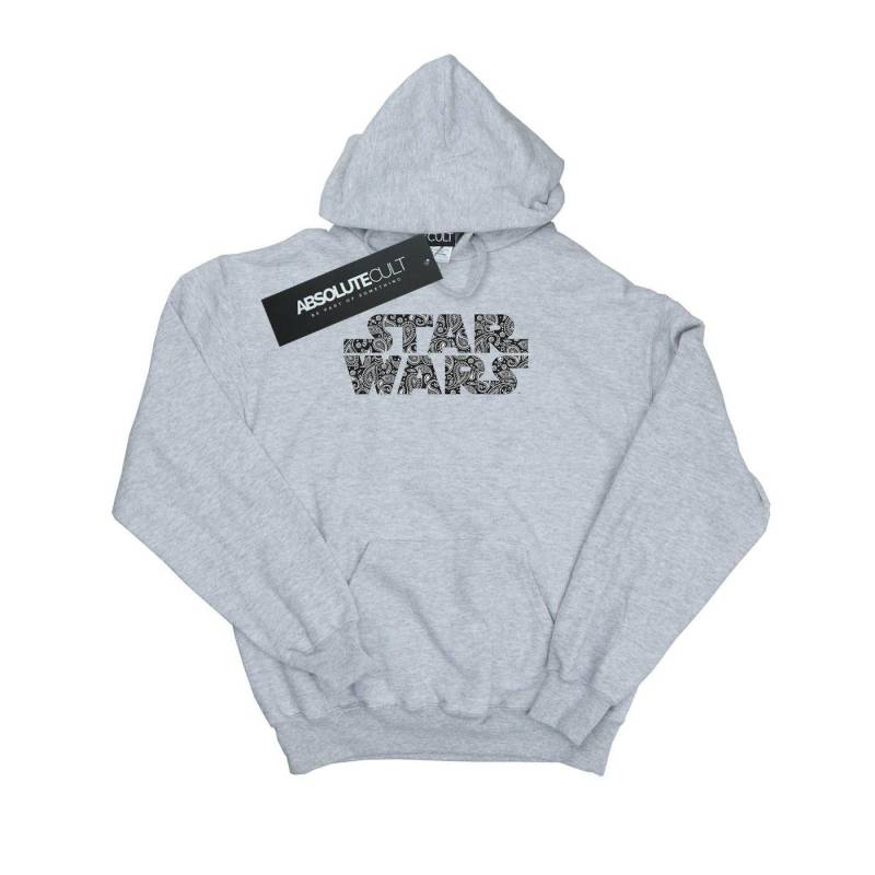 Paisley Logo Kapuzenpullover Jungen Grau 128 von STAR WARS