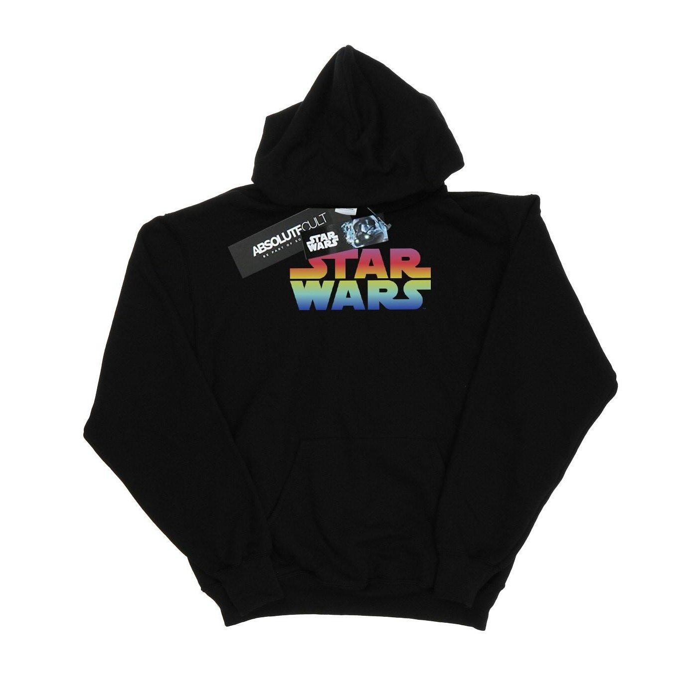 Rainbow Logo Kapuzenpullover Jungen Schwarz 128 von STAR WARS