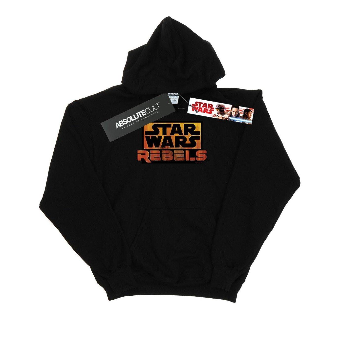 Rebels Logo Kapuzenpullover Jungen Schwarz 128 von STAR WARS