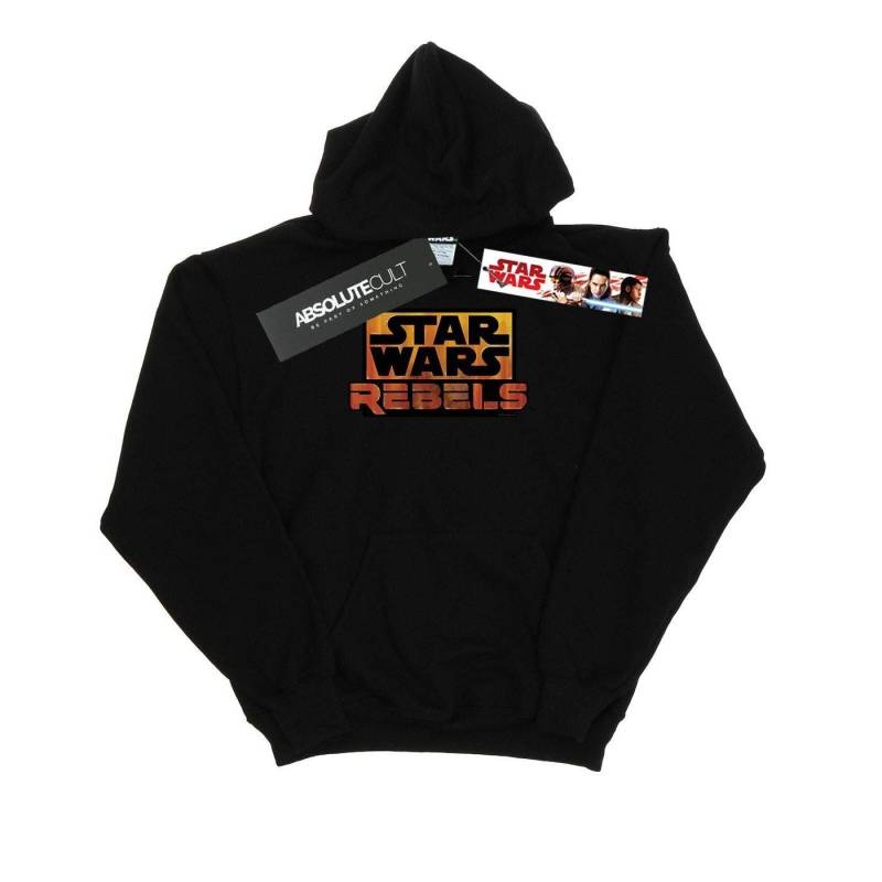 Rebels Logo Kapuzenpullover Jungen Schwarz 128 von STAR WARS