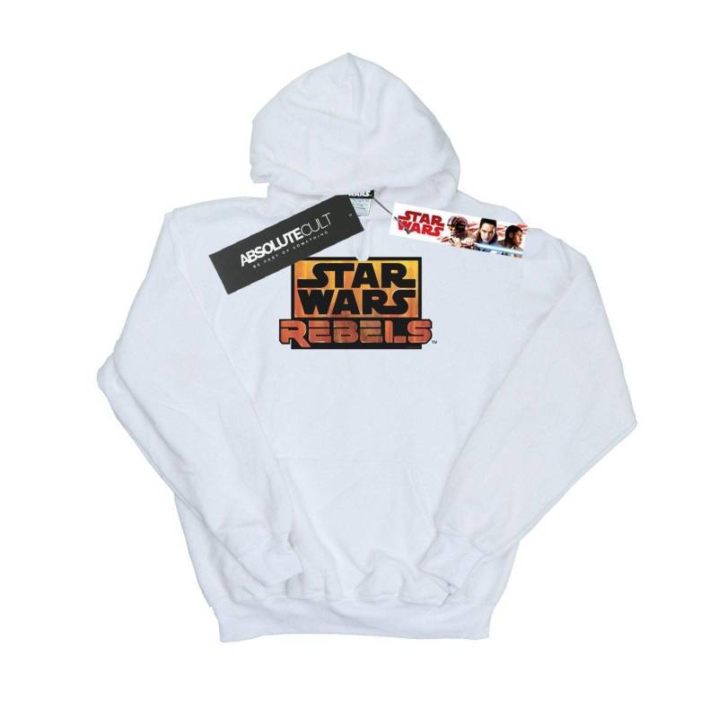 Rebels Logo Kapuzenpullover Jungen Weiss 116 von STAR WARS