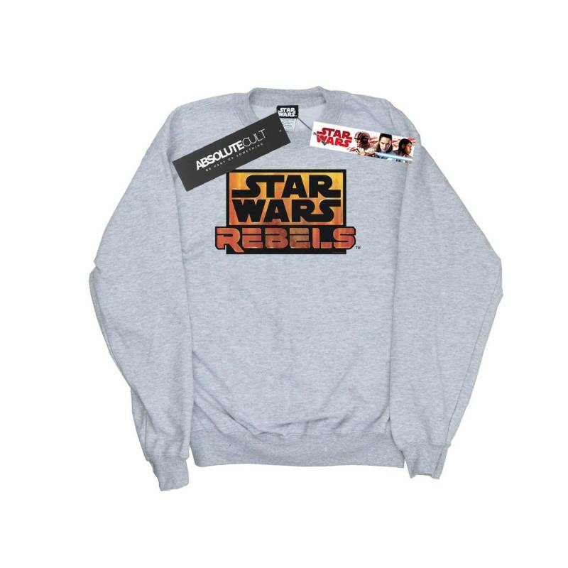 Rebels Logo Sweatshirt Jungen Grau 152-158 von STAR WARS