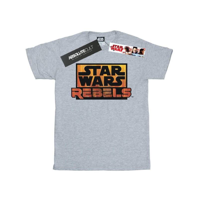 Rebels Logo Tshirt Damen Grau S von STAR WARS